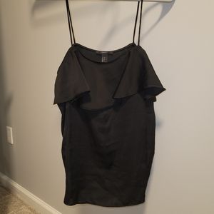 Black satin tank